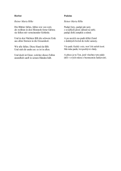 Herbst Reiner Maria Rilke Die Bl&auml;tter fallen, fallen wie von weit, als