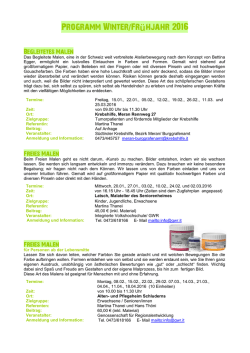 Herbst & Fr&uuml;hlungs-Programm 2015/2016