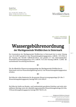 Wassergeb&uuml;hrenordnung der Marktgemeinde Wei&szlig;kirchen in