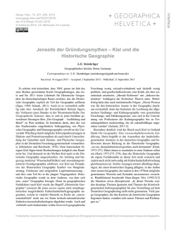 Jenseits der Gr&uuml;ndungsmythen &ndash; Kiel und die Historische Geographie