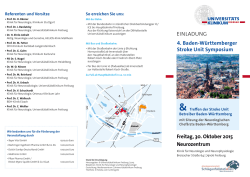 EINLADUNG 4. Baden-Württemberger Stroke Unit Symposium
