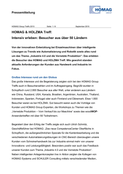 HOMAG & HOLZMA Treff: Intensiv erleben: Besucher aus &uuml;ber 50