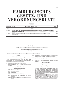 HAMBURGISCHES GESETZ- UND VERORDNUNGSBLATT