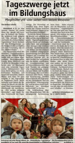 Offenbach-Post am 01.02.2012 - Dietzenbacher Tageszwerge eV