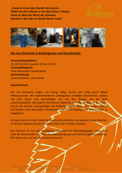 Die vier Elemente in Kindergarten und Grundschule
