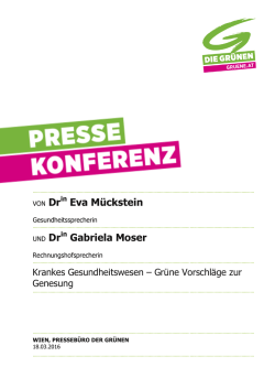 Krankes Gesundheitswesen – Grüne Vorschläge zur Genesung
