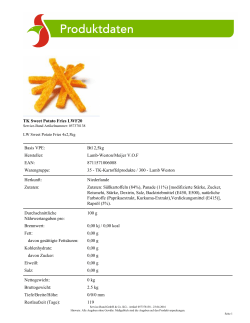 TK Sweet Potato Fries LWF20 Basis VPE: Btl 2,5kg Hersteller: Lamb