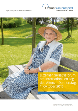 Luzerner Geriatrieforum am internationalen Tag des Alters