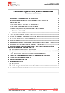 Eidgen&ouml;ssische Erhebung SOMED der Alters- und Pflegeheime