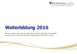 Seminare 2016 als PDF - Wolf Marketing Consulting
