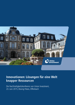 Innovationen: L&ouml;sungen f&uuml;r eine Welt knapper Ressourcen