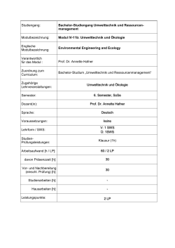 Umwelttechnik + Ökologie (PO09) - Ruhr