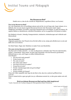 Das Ressourcen-Rad* Dreh an deinem Ressourcen