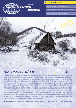 eine einsAme h&uuml;tte&hellip; - Osteuropa Mission Schweiz
