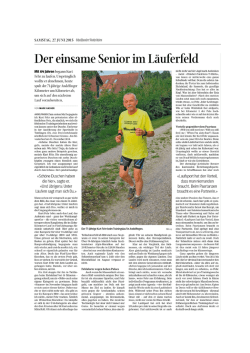 Der einsame Senior im Läuferfeld
