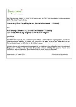 Sanierung Kreuzung Magdenau (Gemeindestrasse 1