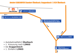 Autobahnabfahrt Übelbach » 1. Kreuzung nach links » bis