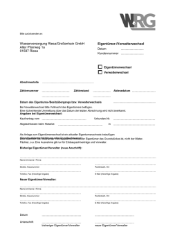 Eigent&uuml;mer-/Verwalterwechsel Wasserversorgung Riesa