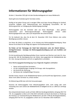 Informationen für Wohnungsgeber