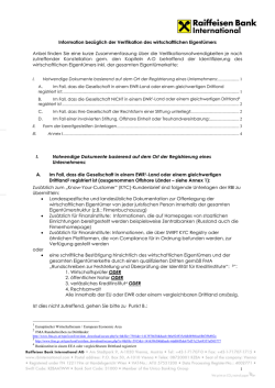 Information bez&uuml;glich der Verifikation des wirtschaftlichen