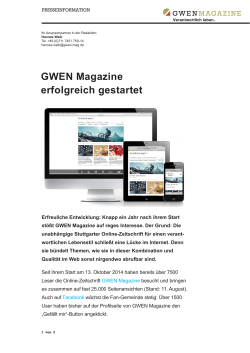 GWEN Magazine erfolgreich gestartet