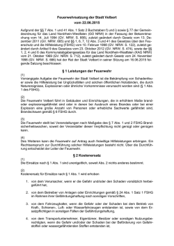 Feuerwehrsatzung der Stadt Velbert vom 22.06.2015 &sect; 1 Leistungen