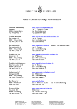 Hotels im Umkreis vom Hofgut von H&uuml;nersdorff