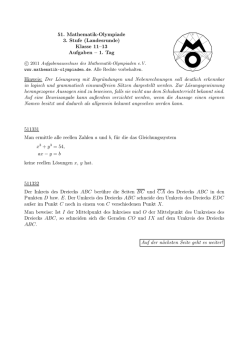 51. Mathematik-Olympiade 3. Stufe (Landesrunde) Klasse 11&ndash;13