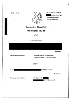 Landgericht Düsseldorf vom 03.06.2015, Az. 12 O 211/14