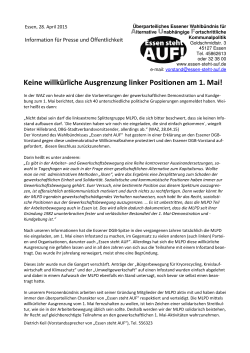 PM gegen willkürliche Ausgrenzung linker[...]