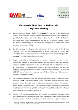 Kartellrecht Moot Court 2016 Sachverhalt (ergänzt) PDF 103kB