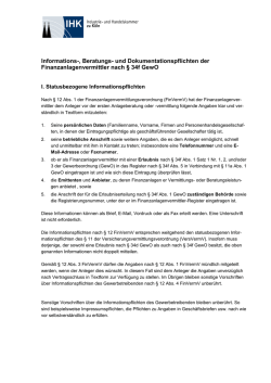 Informations-, Beratungs- und Dokumentationspflichten