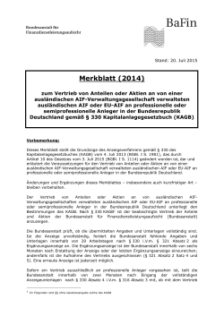 Merkblatt § 330 KAGB