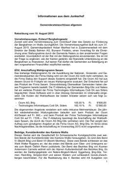 Informationen aus dem Junkerhof