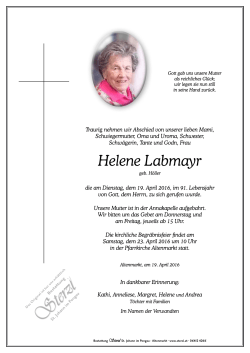 Helene Labmayr - Bestattung Sterzl