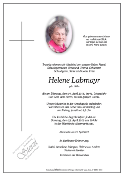 Helene Labmayr - Bestattung Sterzl
