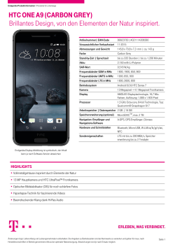 HTC ONE A9 (CARBON GREY) Brillantes Design, von den