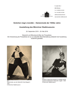 Gretchen mag`s mond&auml;n &ndash; Damenmode der 1930er Jahre