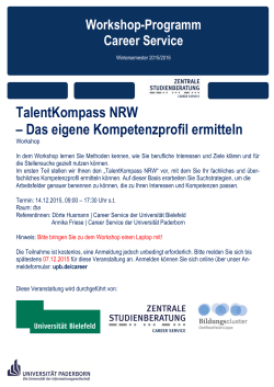 TalentKompass NRW – Das eigene Kompetenzprofil ermitteln