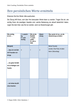 Ihre pers&ouml; nlichen Werte ermitteln