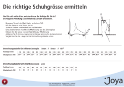 Die richtige Schuhgrösse ermitteln - Joyaschuhe