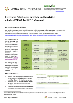 Psychische Belastungen ermitteln und beurteilen mit dem IMPULS