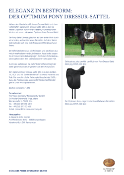 eleganz in bestform: der optimum pony dressur-sattel