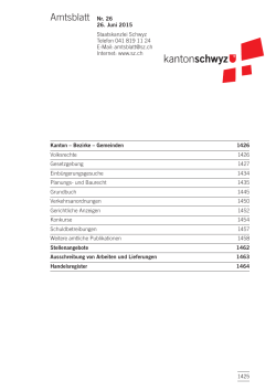 Amtsblatt - Kanton Schwyz