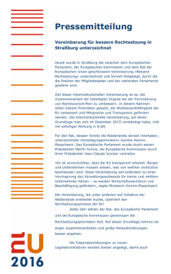 Pressemitteilung - Niederländische EU