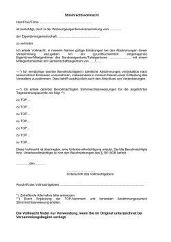 Stimmrechtsvollmacht