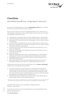 Checkliste - GLS-Bank