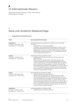 VI Internationale Steuern Neue und revidierte