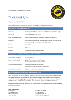 taxifahrer/in - Taxi Bamberg