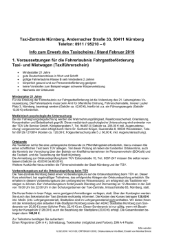 Infoblatt zum Erwerb des F&uuml;hrerscheins zur Personenbef&ouml;rderung